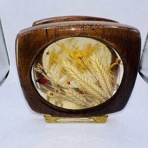 Vintage 1970s Design Gifts International Lucite Napkin Holder Ladybug Flowers